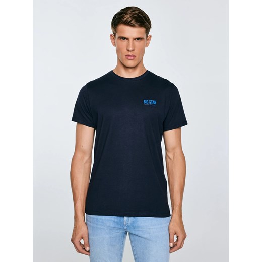 Koszulka męska z nadrukiem granatowa Tatisar 403 ze sklepu Big Star w kategorii T-shirty męskie - zdjęcie 184156515
