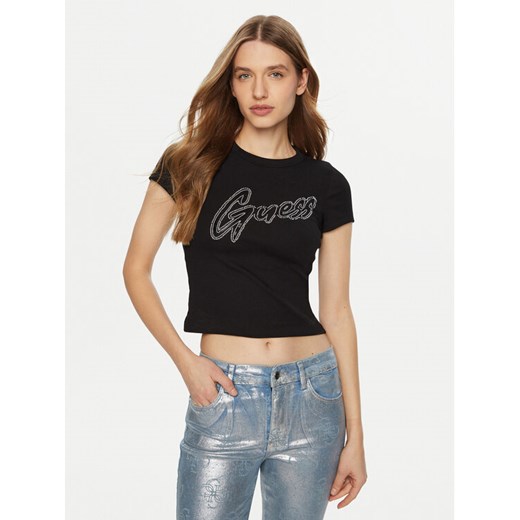Guess T-Shirt W5RI68 KA0H1 Czarny Regular Fit ze sklepu MODIVO w kategorii Bluzki damskie - zdjęcie 184158407