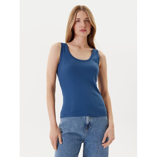 United Colors Of Benetton Top 3GA2DH010 Granatowy Slim Fit ze sklepu MODIVO w kategorii Bluzki damskie - zdjęcie 184158425