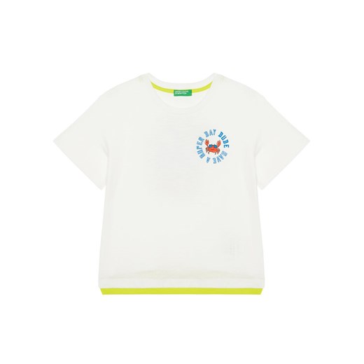 United Colors Of Benetton T-Shirt 3SLUG10JF Écru Regular Fit ze sklepu MODIVO w kategorii T-shirty chłopięce - zdjęcie 184158447