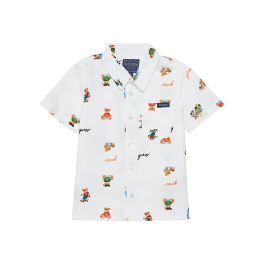 Guess Koszula N5GH05 WBHQ1 Biały Regular Fit ze sklepu MODIVO w kategorii Koszule chłopięce - zdjęcie 184158466