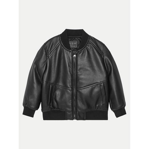 Guess Kurtka z imitacji skóry N5RL08 WH2J0 Czarny Regular Fit ze sklepu MODIVO w kategorii Kurtki chłopięce - zdjęcie 184158547