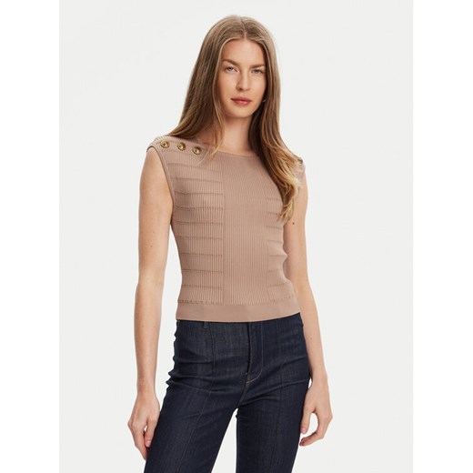 Guess Bluzka W5YR12 Z0130 Brązowy Regular Fit ze sklepu MODIVO w kategorii Bluzki damskie - zdjęcie 184158575