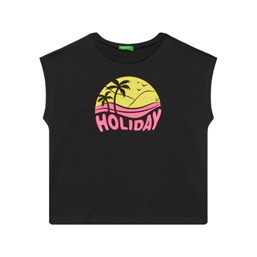 United Colors Of Benetton T-Shirt 3JERC10PB Czarny Regular Fit ze sklepu MODIVO w kategorii Bluzki dziewczęce - zdjęcie 184158589