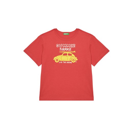 United Colors Of Benetton T-Shirt 3JERG10JQ Czerwony Regular Fit ze sklepu MODIVO w kategorii T-shirty chłopięce - zdjęcie 184158595