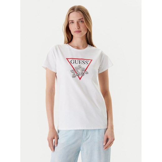 Guess T-Shirt W5YI38 I3Z14 Biały Regular Fit ze sklepu MODIVO w kategorii Bluzki damskie - zdjęcie 184158639
