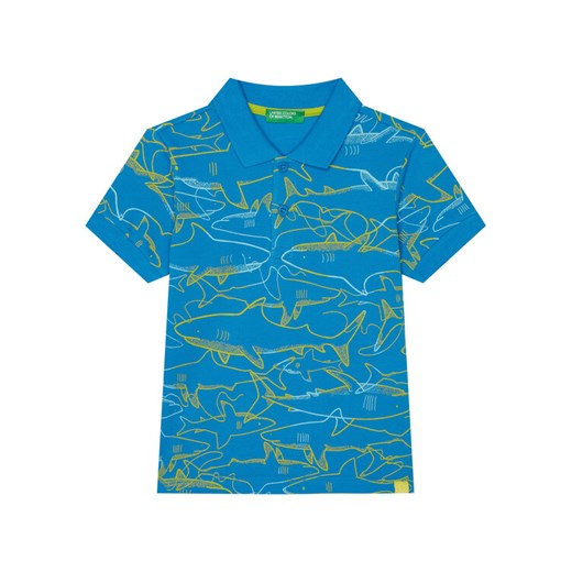 United Colors Of Benetton Polo 36Y4G300Y Niebieski Regular Fit ze sklepu MODIVO w kategorii T-shirty chłopięce - zdjęcie 184158655