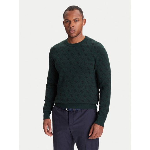 Guess Sweter M5YR10 Z3OE2 Zielony Reglan Fit ze sklepu MODIVO w kategorii Swetry męskie - zdjęcie 184158656
