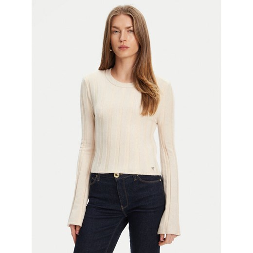 Guess Sweter W5YR13 Z3OT0 Beżowy Regular Fit ze sklepu MODIVO w kategorii Swetry damskie - zdjęcie 184158707