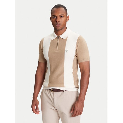 Guess Sweter M5YR11 Z3OE2 Beżowy Regular Fit ze sklepu MODIVO w kategorii Swetry męskie - zdjęcie 184158717