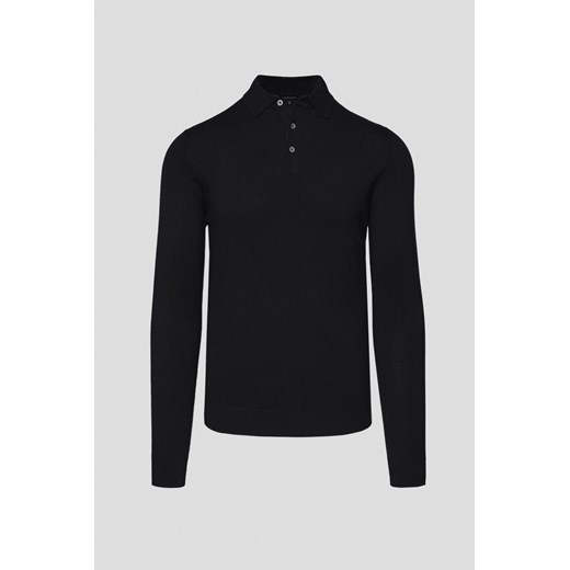 Sweter Polo z Wiskozą Czarny Jorge ze sklepu Lancerto S.A. w kategorii Swetry męskie - zdjęcie 184159896