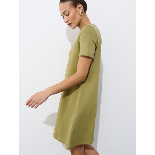 Mohito - Bawełniana sukienka mini - zielony ze sklepu Mohito w kategorii Sukienki - zdjęcie 184160927