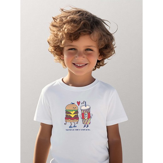 WOOOP Koszulka &quot;Fast love&quot; w kolorze białym ze sklepu Limango Polska w kategorii T-shirty chłopięce - zdjęcie 184161457