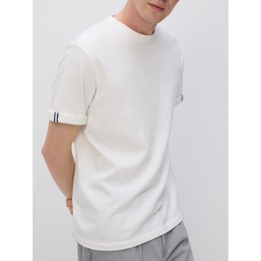 Reserved - Strukturalny t-shirt comfort fit - złamana biel ze sklepu Reserved w kategorii T-shirty męskie - zdjęcie 184161909