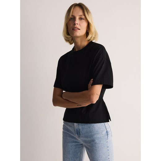 Reserved - Taliowany t-shirt - czarny Reserved L Reserved