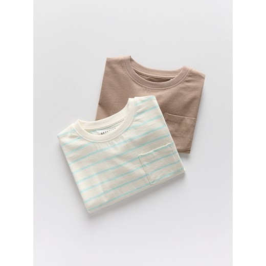 Reserved - Bawełniany longsleeve 2 pack - niebieski ze sklepu Reserved w kategorii T-shirty chłopięce - zdjęcie 184162018