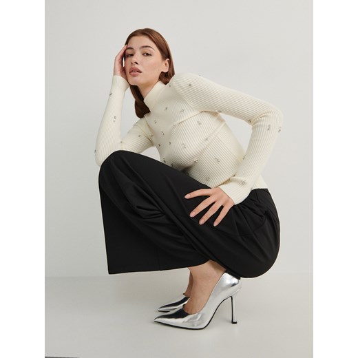 Reserved - Metaliczne czółenka - srebrny Reserved 40 promocyjna cena Reserved