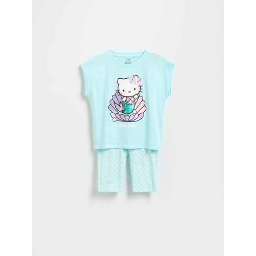 Reserved - Dwuczęściowa piżama Hello Kitty - jasnozielony ze sklepu Reserved w kategorii Piżamy dziecięce - zdjęcie 184162125