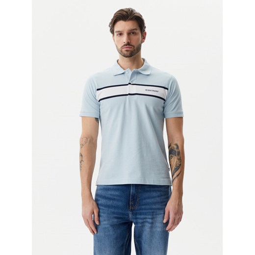 Guess Jeans Polo M5GP29 KCJV1 Błękitny Regular Fit ze sklepu MODIVO w kategorii T-shirty męskie - zdjęcie 184162917