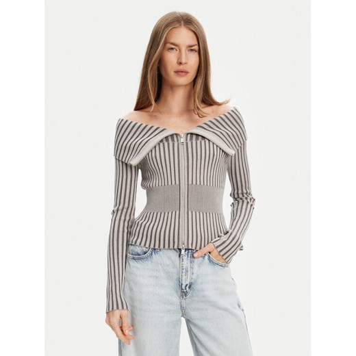 Guess Sweter W5YR03 Z30I2 Szary Slim Fit ze sklepu MODIVO w kategorii Swetry damskie - zdjęcie 184164946