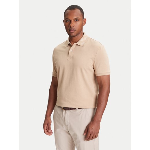 Guess Polo M5YP34 KCJV1 Beżowy Regular Fit ze sklepu MODIVO w kategorii T-shirty męskie - zdjęcie 184164976