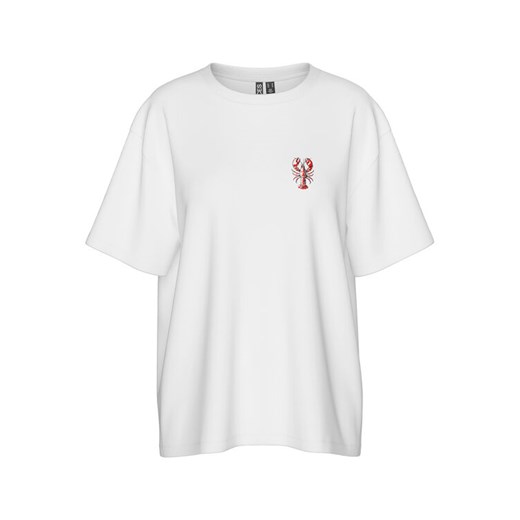 Pieces T-Shirt Tobster 17160811 Biały Oversize ze sklepu MODIVO w kategorii Bluzki damskie - zdjęcie 184165005