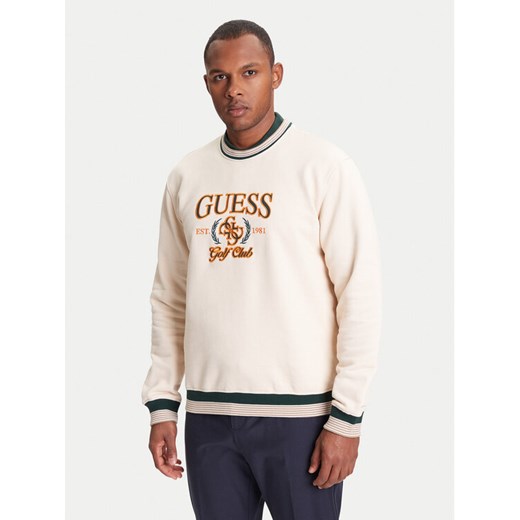 Guess Bluza M5YQ12 KCXW1 Beżowy Regular Fit ze sklepu MODIVO w kategorii Bluzy męskie - zdjęcie 184165015