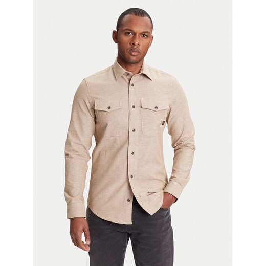 G-Star Raw Koszula Marine D24963-D914 Beżowy Slim Fit ze sklepu MODIVO w kategorii Koszule męskie - zdjęcie 184165025