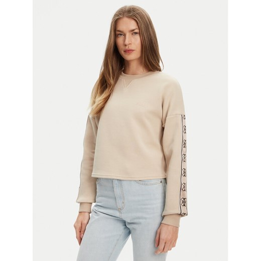 Guess Bluza V3BQ16 KB3P2 Beżowy Regular Fit ze sklepu MODIVO w kategorii Bluzy damskie - zdjęcie 184165049