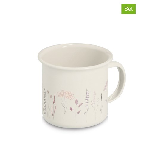 Zeller Kubki (2 szt.) &quot;Flowers&quot; w kolorze kremowym - 320 ml ze sklepu Limango Polska w kategorii Kubki - zdjęcie 184166075