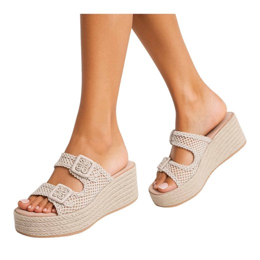 Wysokie klapki Seastar na koturnie i platformie /G3-1 17708 S600/ ze sklepu Pantofelek24.pl w kategorii Espadryle damskie - zdjęcie 184166757
