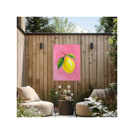 Orangewallz Druk artystyczny &quot;Lemon on Pink&quot; na zewnątrz ze sklepu Limango Polska w kategorii Obrazy - zdjęcie 184166979
