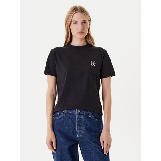 Calvin Klein Jeans Komplet 2 t-shirtów LV047C905G Czarny Regular Fit ze sklepu MODIVO w kategorii Bluzki damskie - zdjęcie 184167448