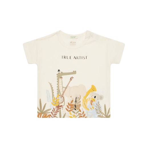 United Colors Of Benetton T-Shirt 3I1XA105R Beżowy Boxy Fit ze sklepu MODIVO w kategorii Kaftaniki i bluzki - zdjęcie 184167475