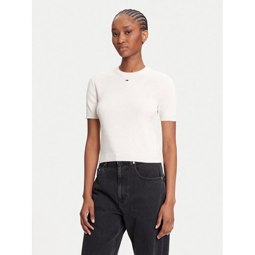 Tommy Jeans Sweter Essential DW0DW19336 Beżowy Regular Fit ze sklepu MODIVO w kategorii Swetry damskie - zdjęcie 184167499