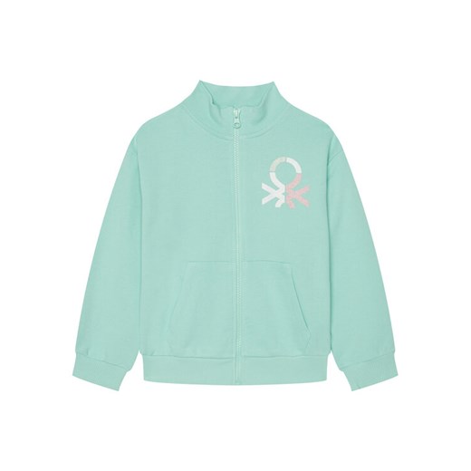 United Colors Of Benetton Bluza 3J68C504N Zielony Regular Fit ze sklepu MODIVO w kategorii Bluzy dziewczęce - zdjęcie 184167579