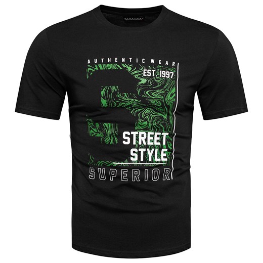 Bawełniana koszulka męska czarna z nadrukiem Recea ze sklepu Recea.pl w kategorii T-shirty męskie - zdjęcie 184168208