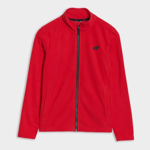 Chłopięcy polar rozpinany bez kaptura 4F 4FJWSS25TFLEM387 - czerwony ze sklepu Sportstylestory.com w kategorii Bluzy chłopięce - zdjęcie 184169278
