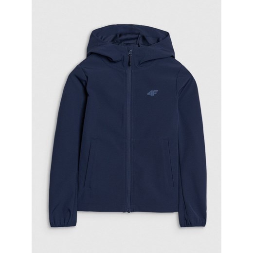 Dziewczęcy softshell rozpinany z kapturem 4F 4FJRSS25TSOFU443 - granatowy ze sklepu Sportstylestory.com w kategorii Kurtki dziewczęce - zdjęcie 184169386