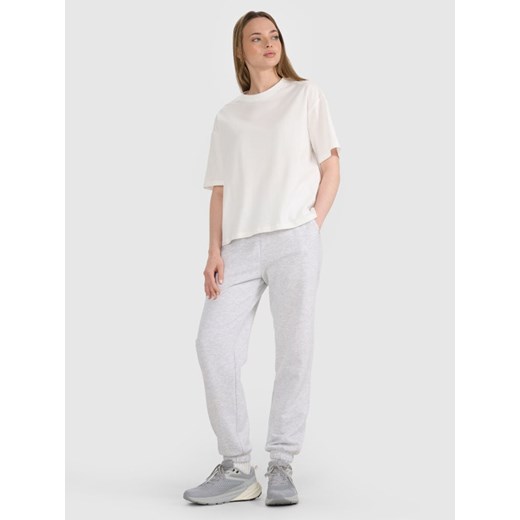 Damski t-shirt oversize bez nadruku 4F 4FRSS25TTSHF2692 - biały ze sklepu Sportstylestory.com w kategorii Bluzki damskie - zdjęcie 184169448