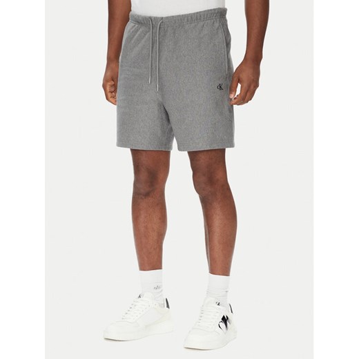 Calvin Klein Jeans Szorty sportowe Premium Terry LV04RC280G Szary Regular Fit ze sklepu MODIVO w kategorii Spodenki męskie - zdjęcie 184169665