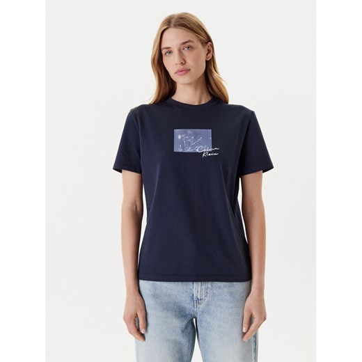 Calvin Klein Jeans T-Shirt LV047C855G Granatowy Regular Fit ze sklepu MODIVO w kategorii Bluzki damskie - zdjęcie 184169698