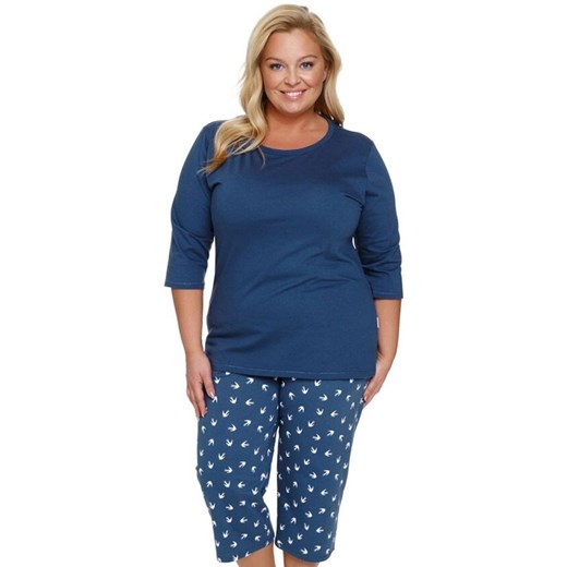 Doctor Nap piżama damska plus size PB.7264.DEEP_BLUE, Kolor niebieski-wzór, Rozmiar L, Doctor Nap ze sklepu Primodo w kategorii Piżamy damskie - zdjęcie 184169938