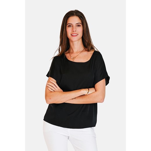 Bluzka damska William De Faye z okrągłym dekoltem casual z krótkimi rękawami 