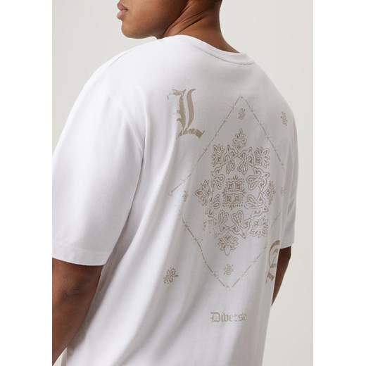 T-shirt męski biały Diverse z krótkimi rękawami
