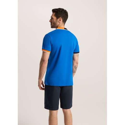 T-shirt męski Diverse niebieski z krótkim rękawem