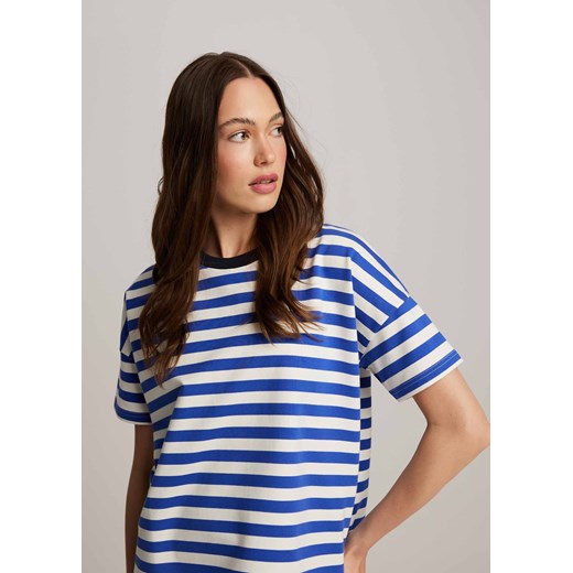 Bluzka damska Diverse casual z okrągłym dekoltem z krótkim rękawem