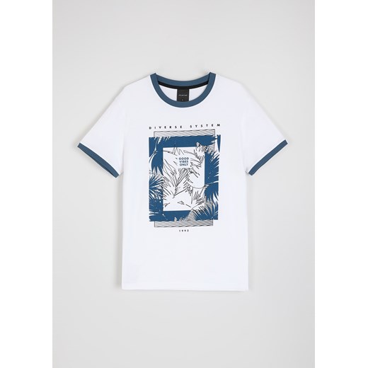 T-shirt męski Diverse z krótkimi rękawami w nadruki