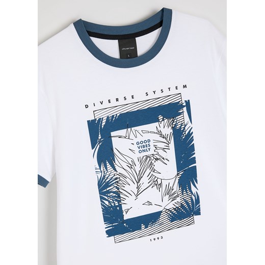 T-shirt męski Diverse z krótkimi rękawami w nadruki