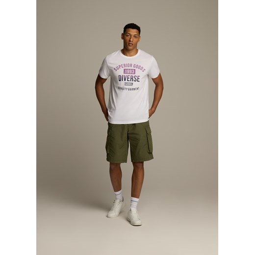 Diverse t-shirt męski biały z krótkimi rękawami 